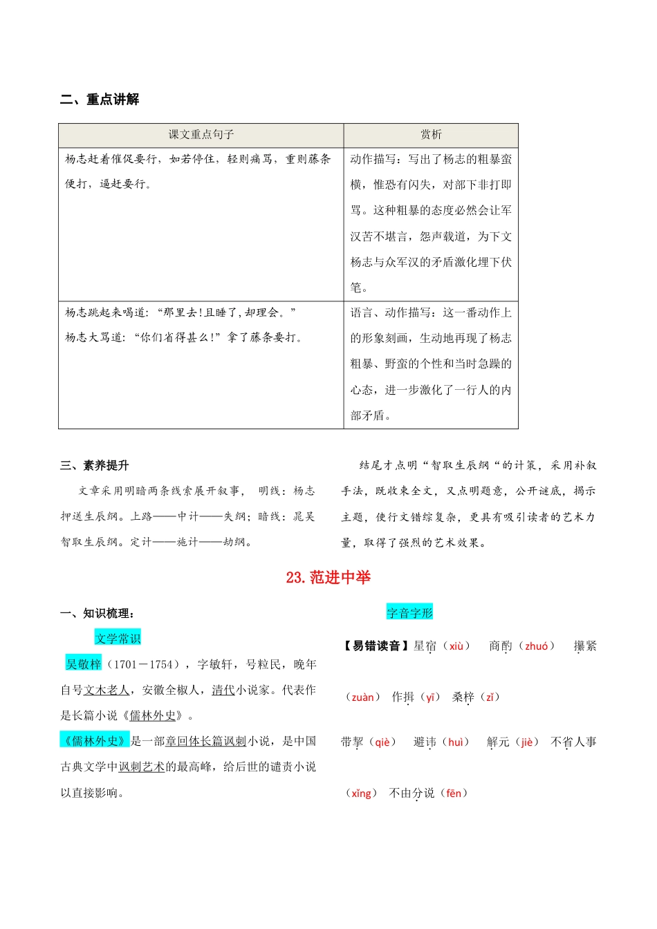 语文九年级上册 第六单元 知识总结.doc_第2页