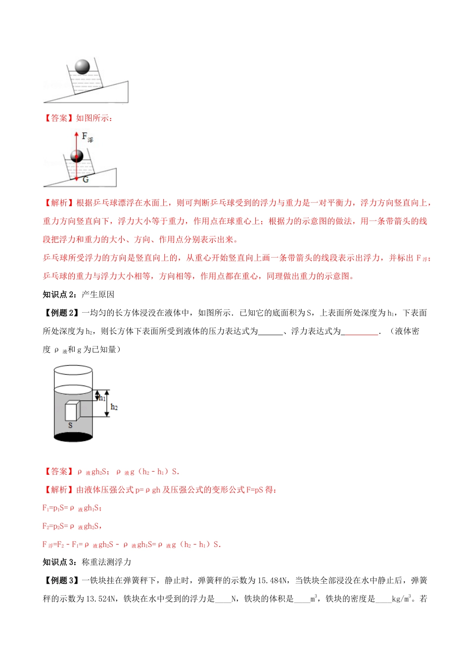 10.1 浮力(解析版)-八年级下册物理精讲精练(人教版).docx_第2页