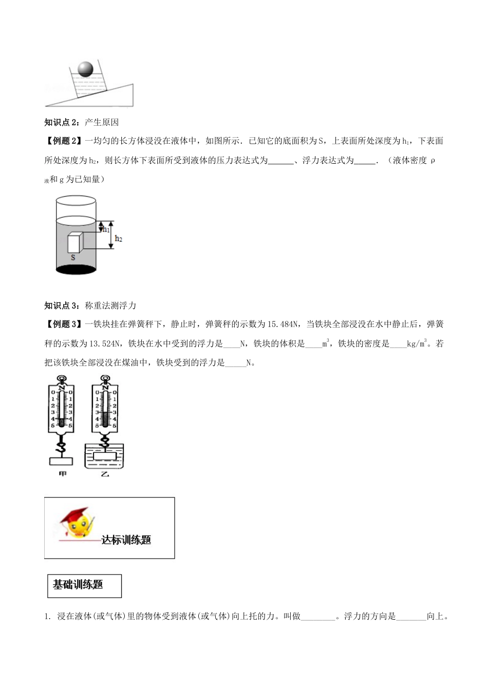 10.1 浮力(原卷版)-八年级下册物理精讲精练(人教版).docx_第2页
