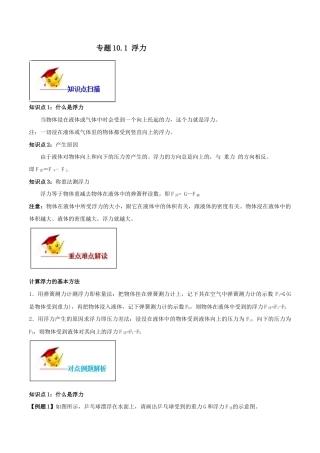 10.1 浮力（原卷版）-八年级下册物理精讲精练（人教版）.docx