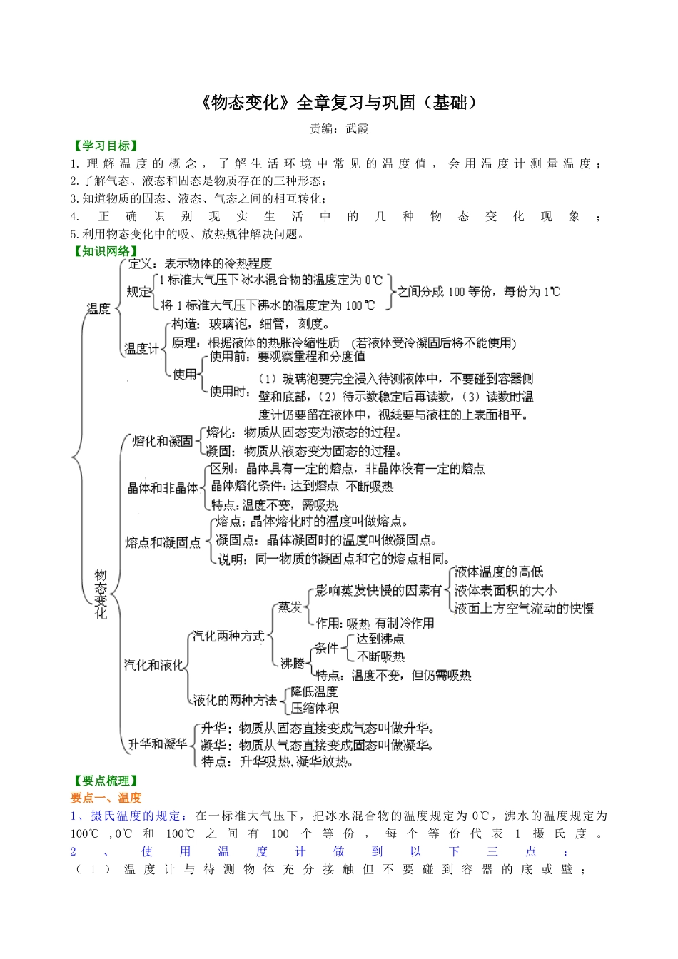 初二物理上册-《物态变化》全章复习与巩固(基础)知识讲解.docx_第1页