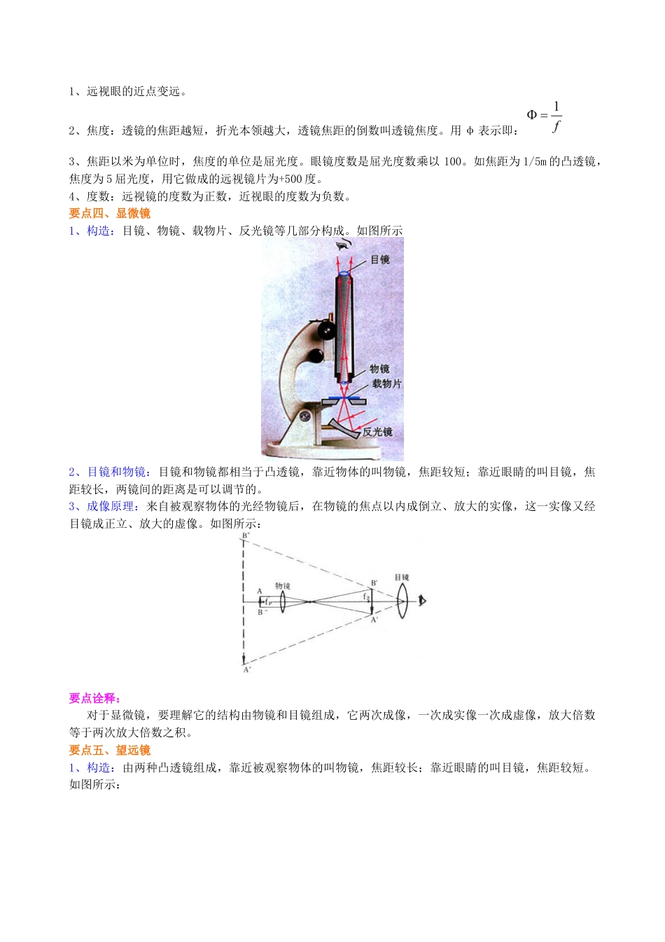 初二物理上册-眼睛和眼镜 显微镜和望远镜(基础) 知识讲解.docx_第3页