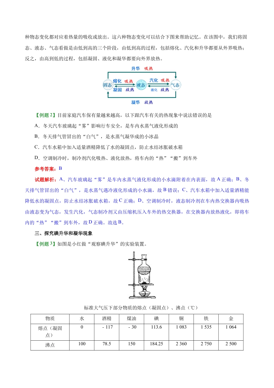 初二物理上册-专题3.4 升华和凝华-初中物理同步讲义.docx_第3页