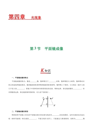 初二物理上册-专题4.3 平面镜成像-初中物理同步讲义.docx