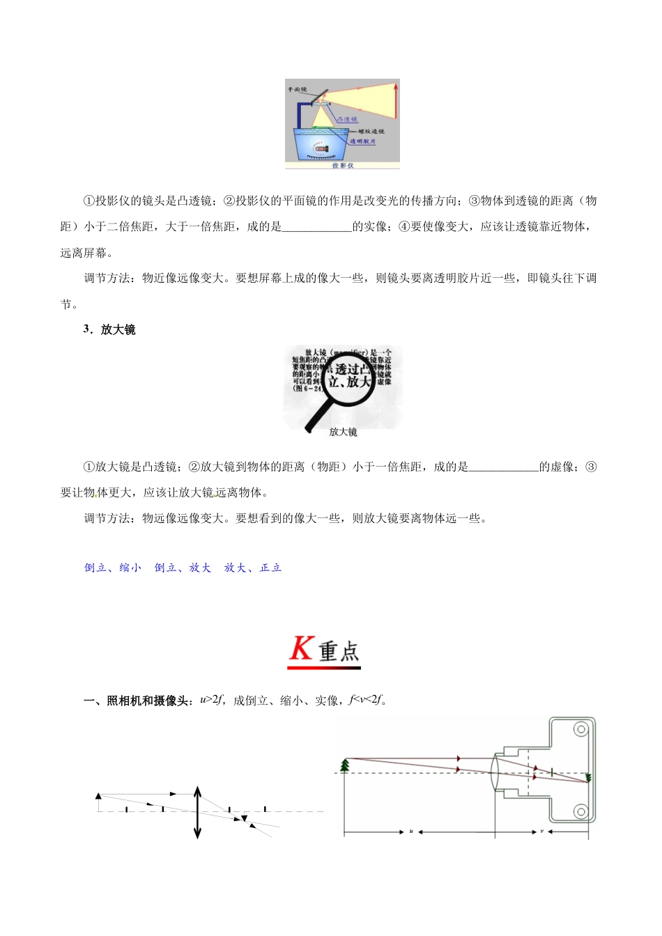 初二物理上册-专题5.2 生活中的透镜-初中物理同步讲义.docx_第2页