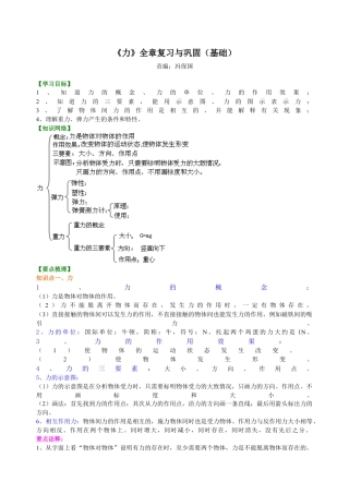 初二物理下册-《力》全章复习与巩固（基础） 知识讲解.docx