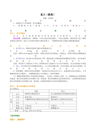 初二物理下册-重力（提高） 知识讲解.docx