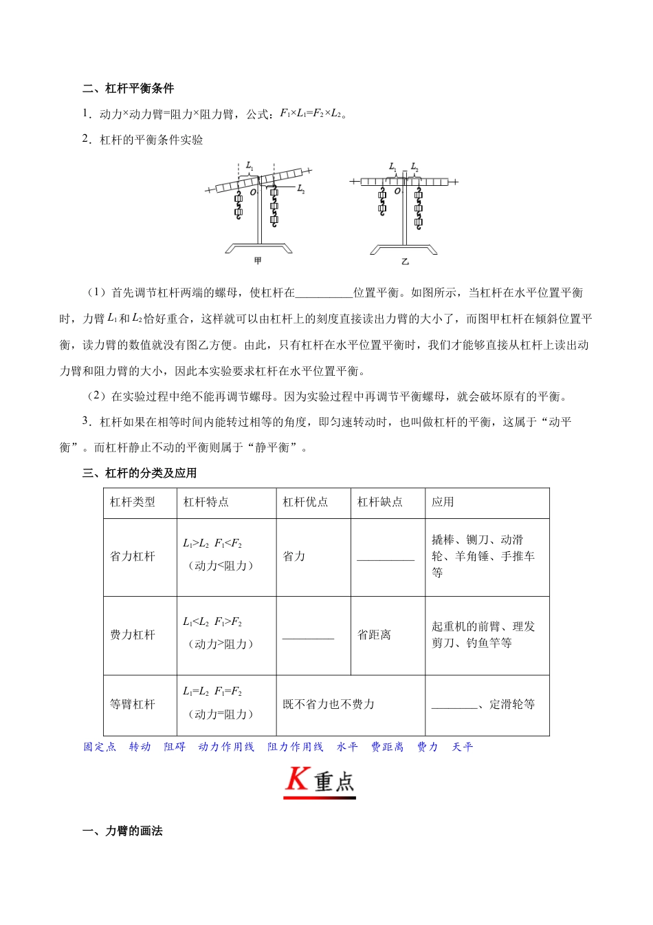 初二物理下册-专题12.1 杠杆-初中物理同步讲义.docx_第2页