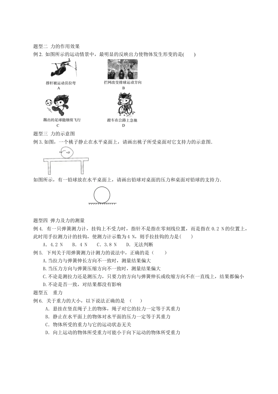 初中物理同步讲义8年级 第18讲:力、弹力、重力(学生版).docx_第2页