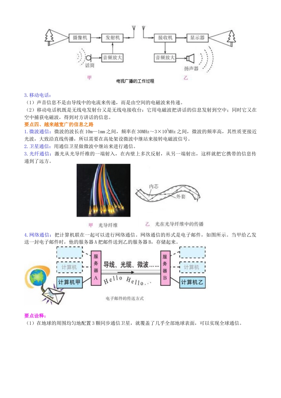 人教版初三物理-信息的传递 知识讲解.docx_第3页