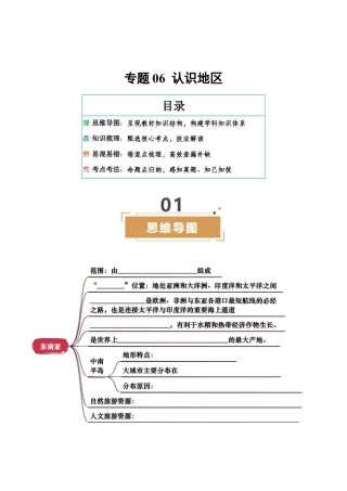 专题06  认识地区-2025年会考地理知识点梳理（挖空版）.docx