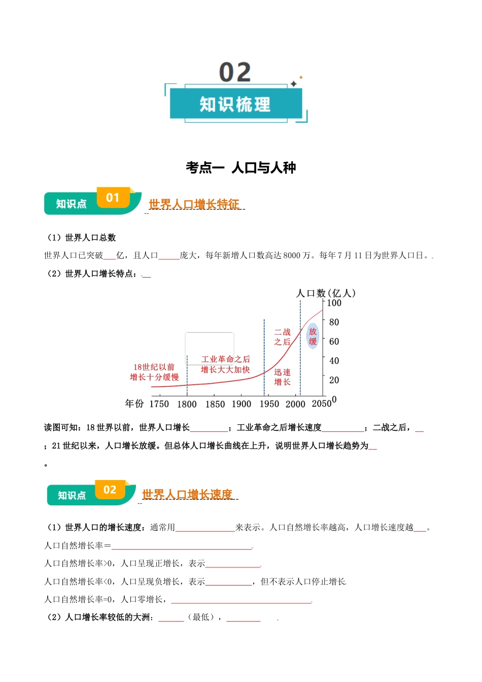 专题04 居民与文化&发展与合作-【口袋书】2026年会考地理一轮复习知识清单 (挖空版).docx_第3页