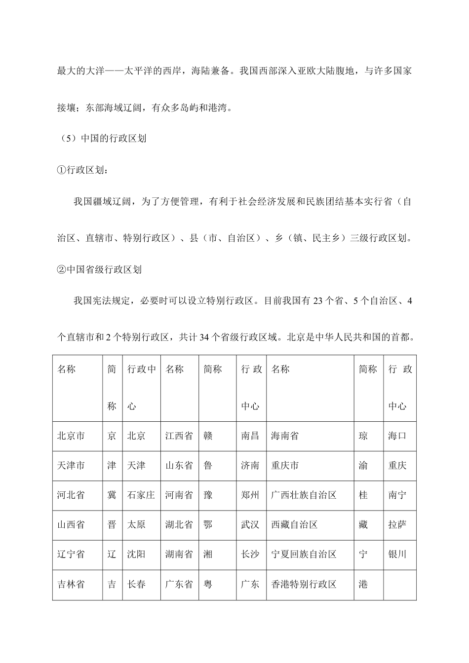 2026年会考地理考前速记清单:中国地理概况.docx_第3页