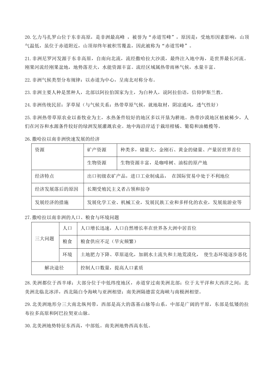 初中地理核心考点速记(世界地理二)-2026年会考地理知识点梳理.docx_第3页
