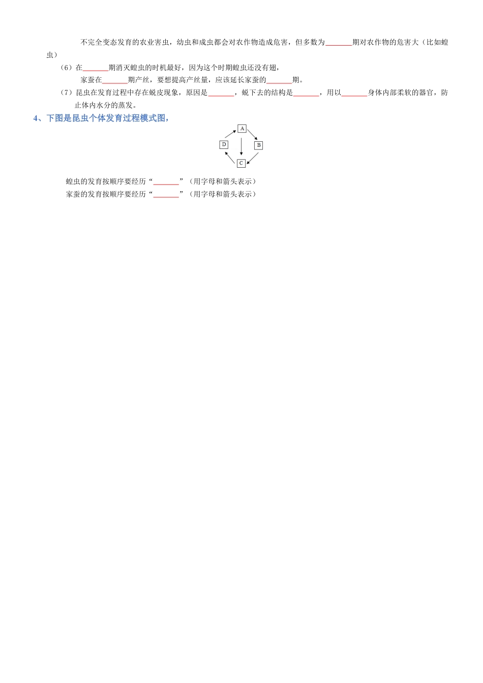 2026年生物会考知识梳理-专题07 生物圈中生命的延续和发展(填空版).docx_第2页