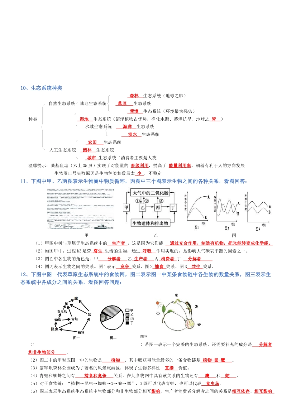 2026年生物会考知识梳理-专题01 生物和生物圈(背诵版).docx_第3页