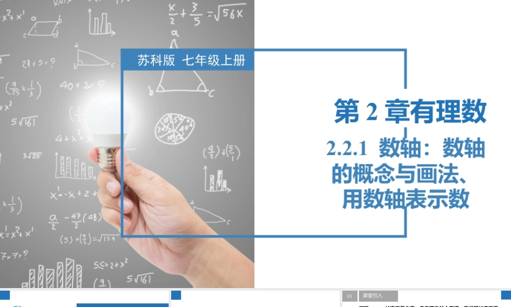 2.2.1数轴:数轴的概念与画法、用数轴表示数- 2024-2025学年七年级数学上册同步精品课件(苏科版).pptx