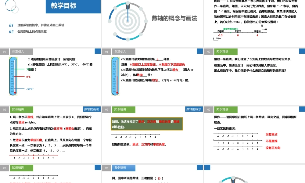 2.2.1数轴:数轴的概念与画法、用数轴表示数- 2024-2025学年七年级数学上册同步精品课件(苏科版).pptx