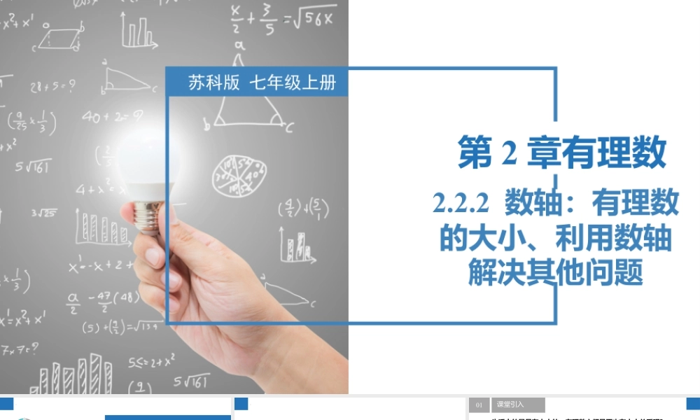 2.2.2数轴:有理数的大小、利用数轴解决其他问题- 2024-2025学年七年级数学上册同步精品课件(苏科版).pptx