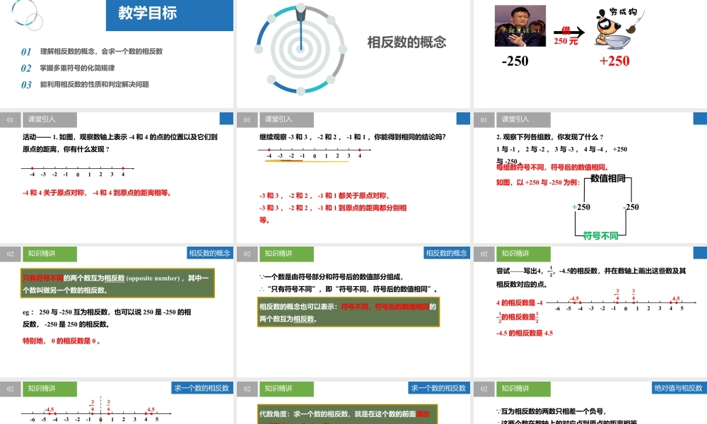 2.3.2绝对值与相反数:相反数- 2024-2025学年七年级数学上册同步精品课件(苏科版).pptx