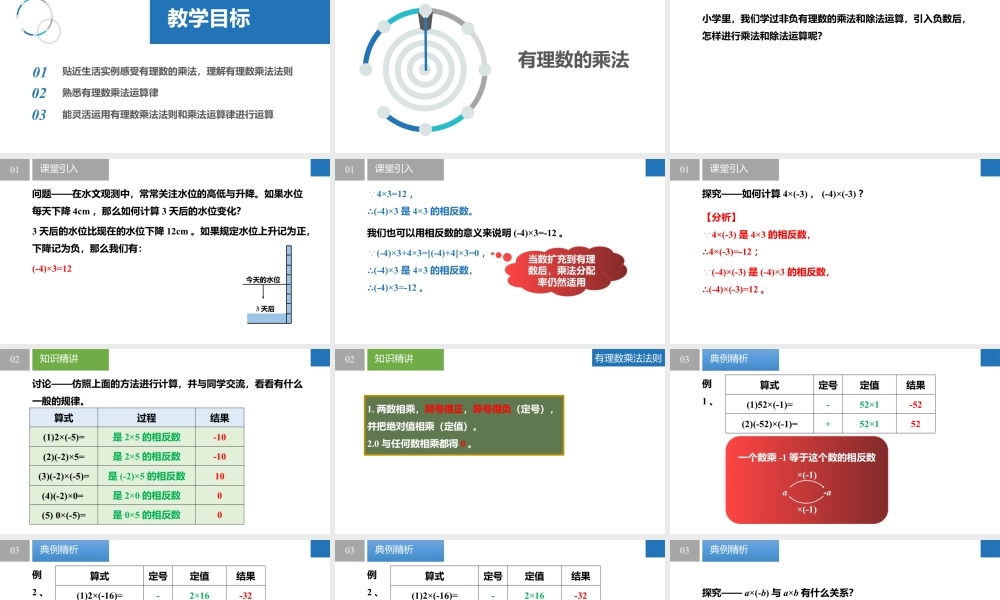 2.5.1有理数的乘法与除法:乘法、乘法运算律- 2024-2025学年七年级数学上册同步精品课件(苏科版).pptx