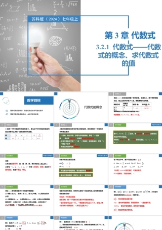3.2.1代数式——代数式的概念、代数式的值- 2024-2025学年七年级数学上册同步精品课件（苏科版）.pptx