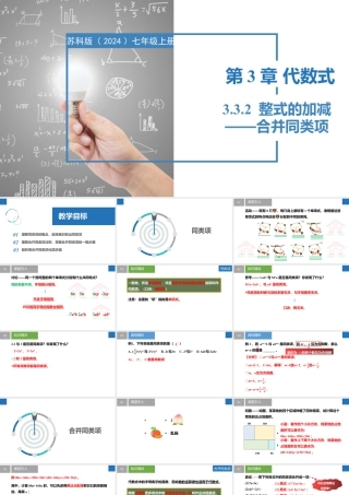 3.3.2整式的加减——合并同类项- 2024-2025学年七年级数学上册同步精品课件（苏科版）.pptx