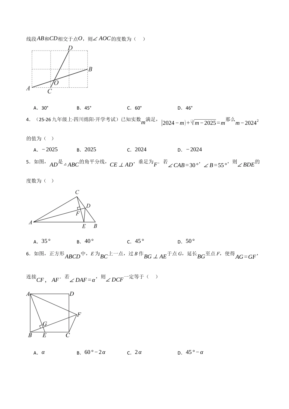 八年级数学上学期期中模拟卷·拔尖卷(苏科版2024,举一反三)(原卷版).docx_第2页