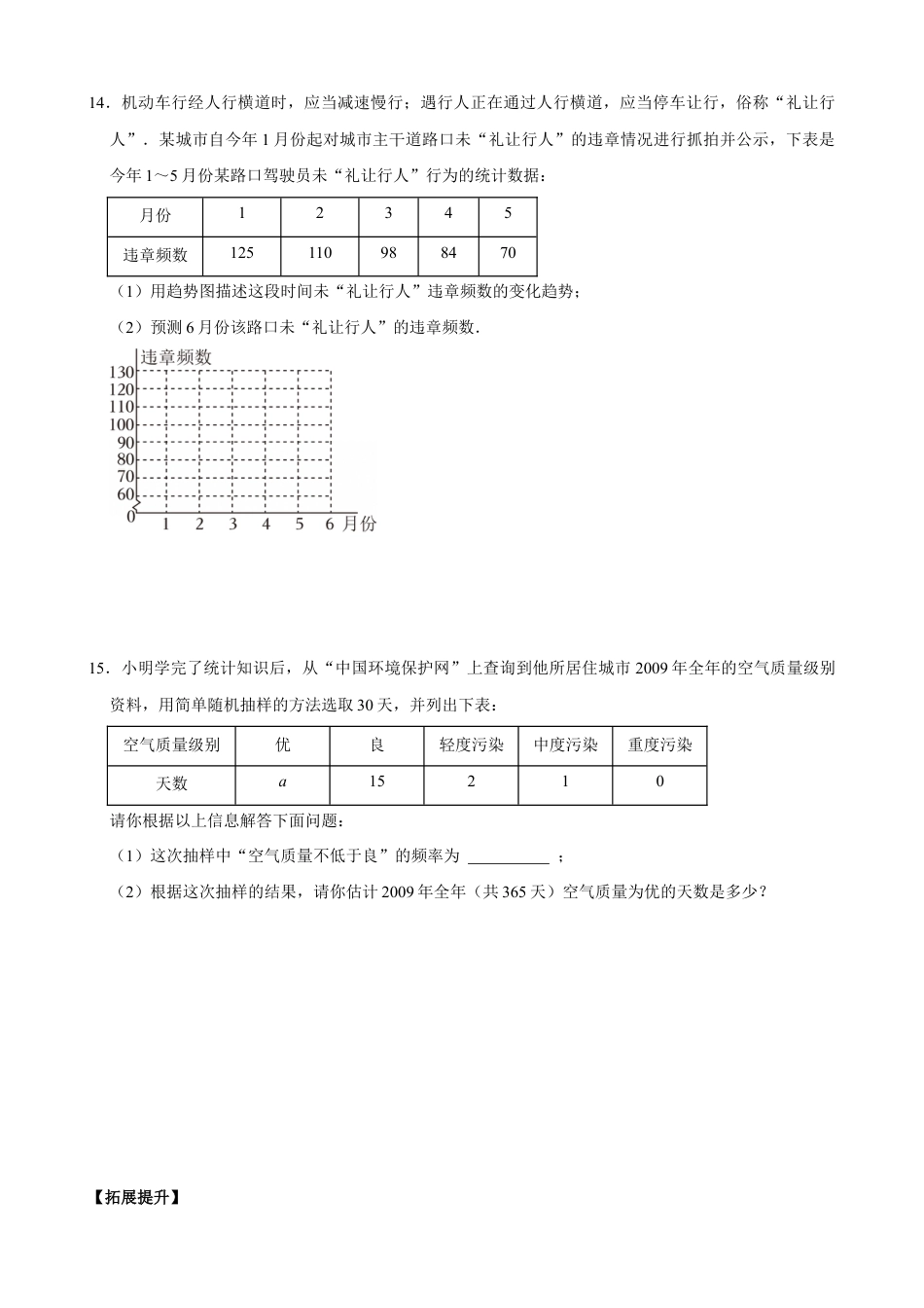 6.4 频数与频率 课时作业 2025-2026学年苏科版数学八年级下册.docx_第3页