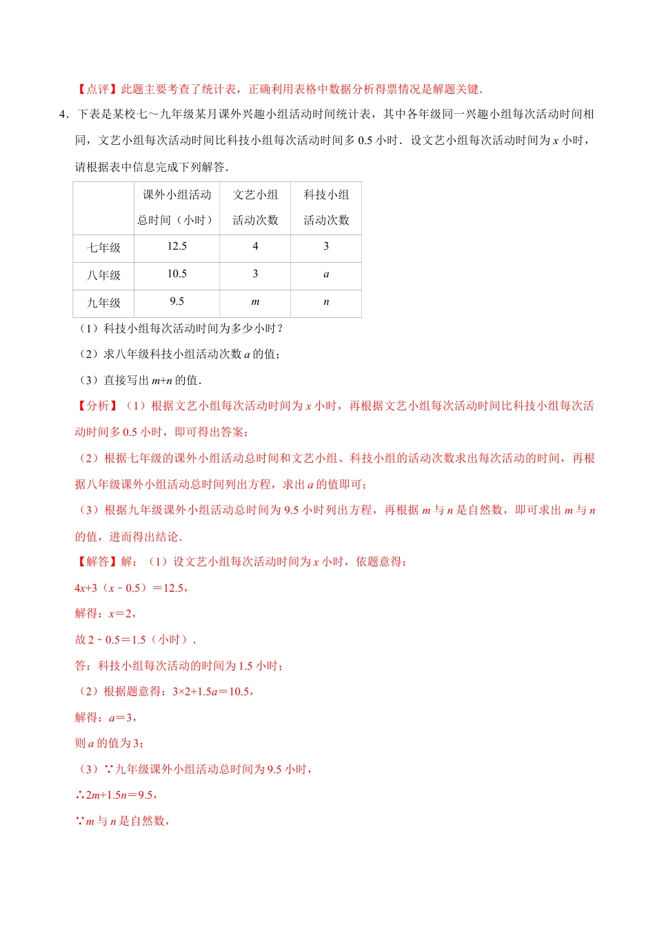 苏科版八年级数学下册-6.2 统计图(题型专练)(解析版).docx_第3页