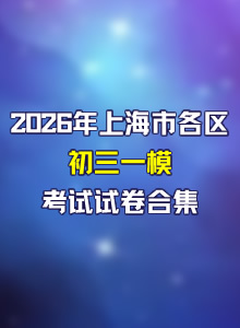 2026年上海市各区初三一模考试试卷合集
